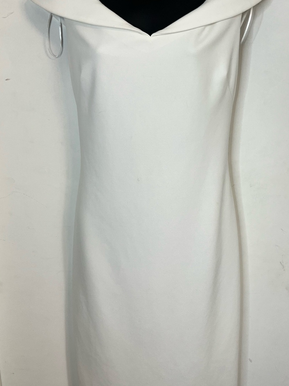 Vince Camuto Off-White Strapless Fold-Over Neck Dress